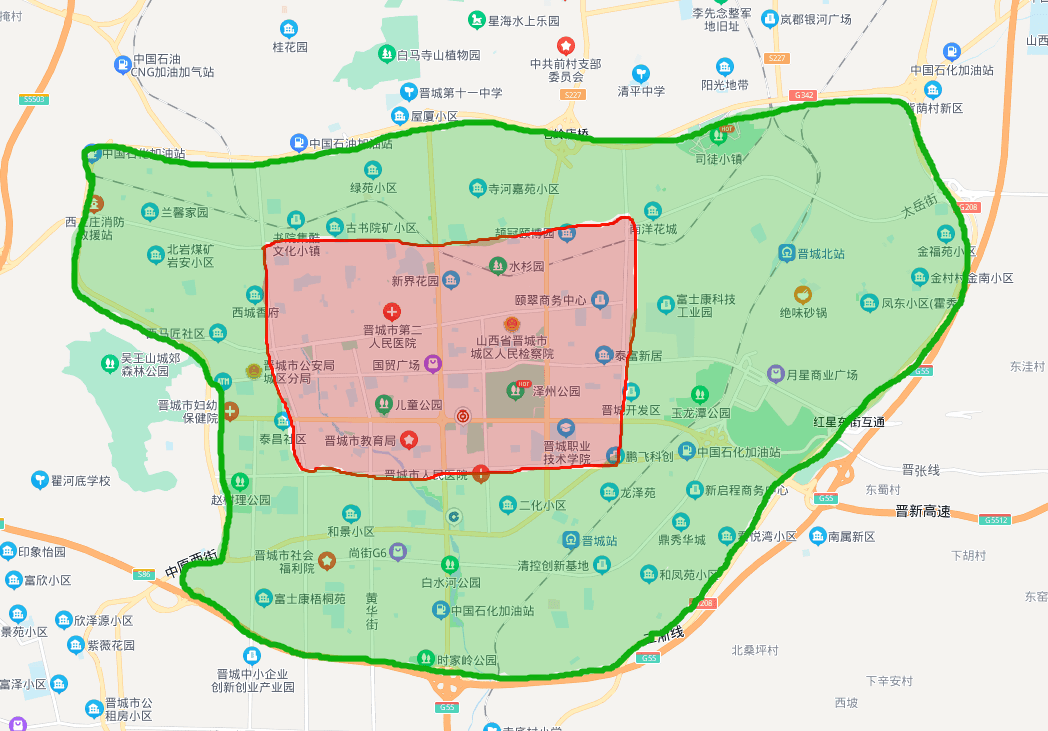 晋城市区交通路线地图图片