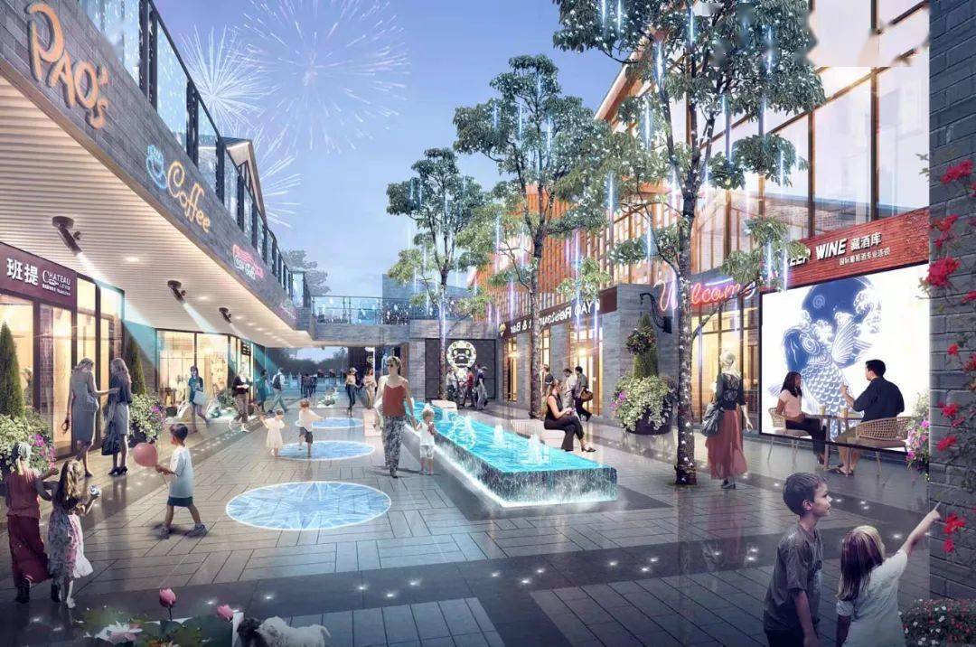 城市首席独栋连廊式 主题商业街区 音乐喷泉,动态水景,玻璃幕墙 特色