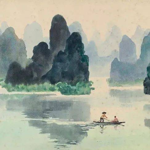 水彩画欣赏|中国画家古元笔下的山水意境水彩画​_图片