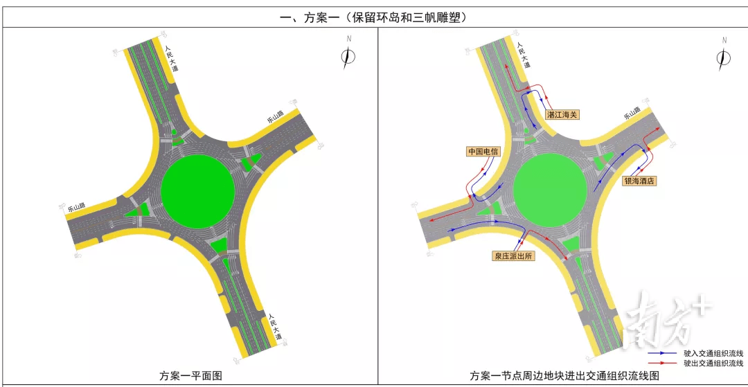 交通规划方案》(下称《方案》)批前公示,对环岛和三帆雕塑提出了保留