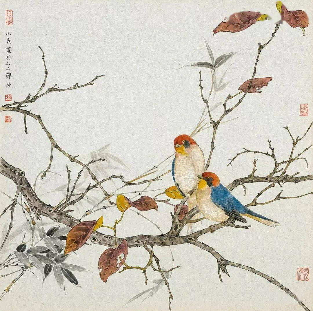 曹小民工笔花鸟画宁静高古幽远深邃清逸高雅