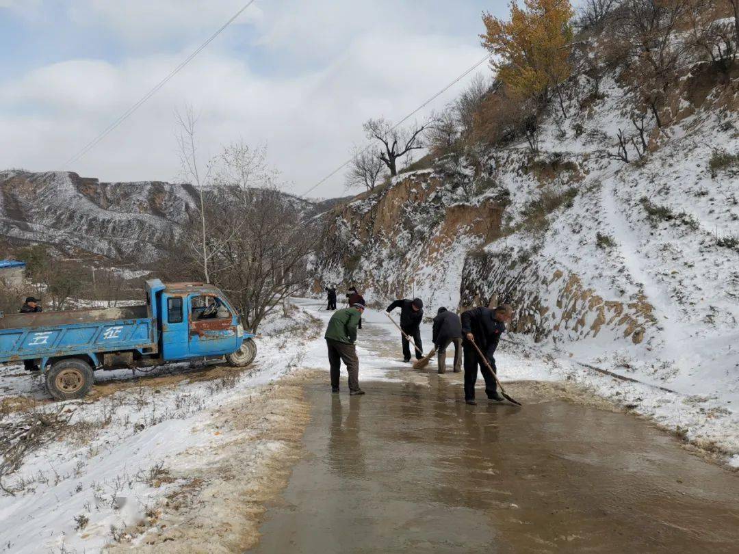 我为群众办实事苗家坪镇各村组织开展清雪活动