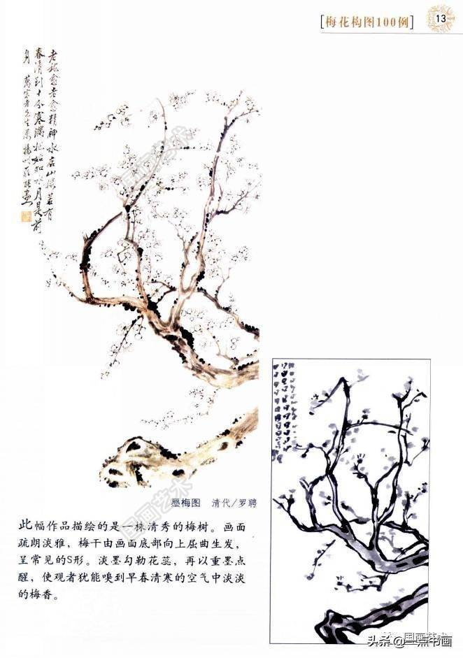 梅花构图100例(1)_作品