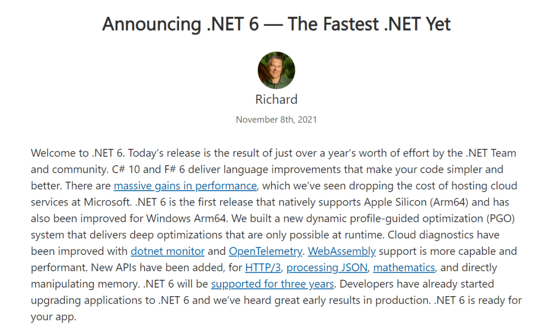 微软正式发布.NET 6：号称迄今为止最快