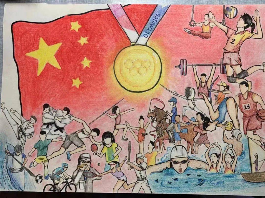 奥运会美术画第一名图片