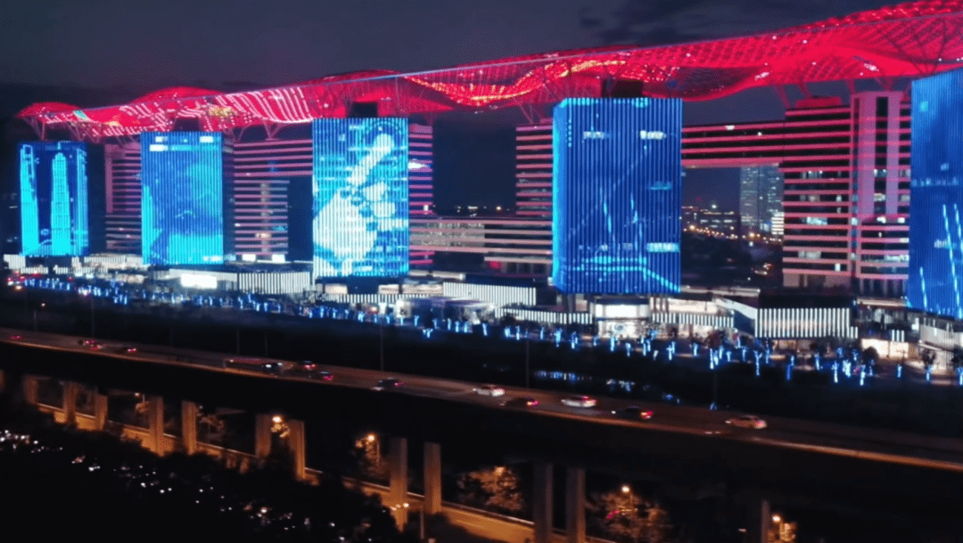 迎进博g60科创云廊灯光秀璀璨绽放