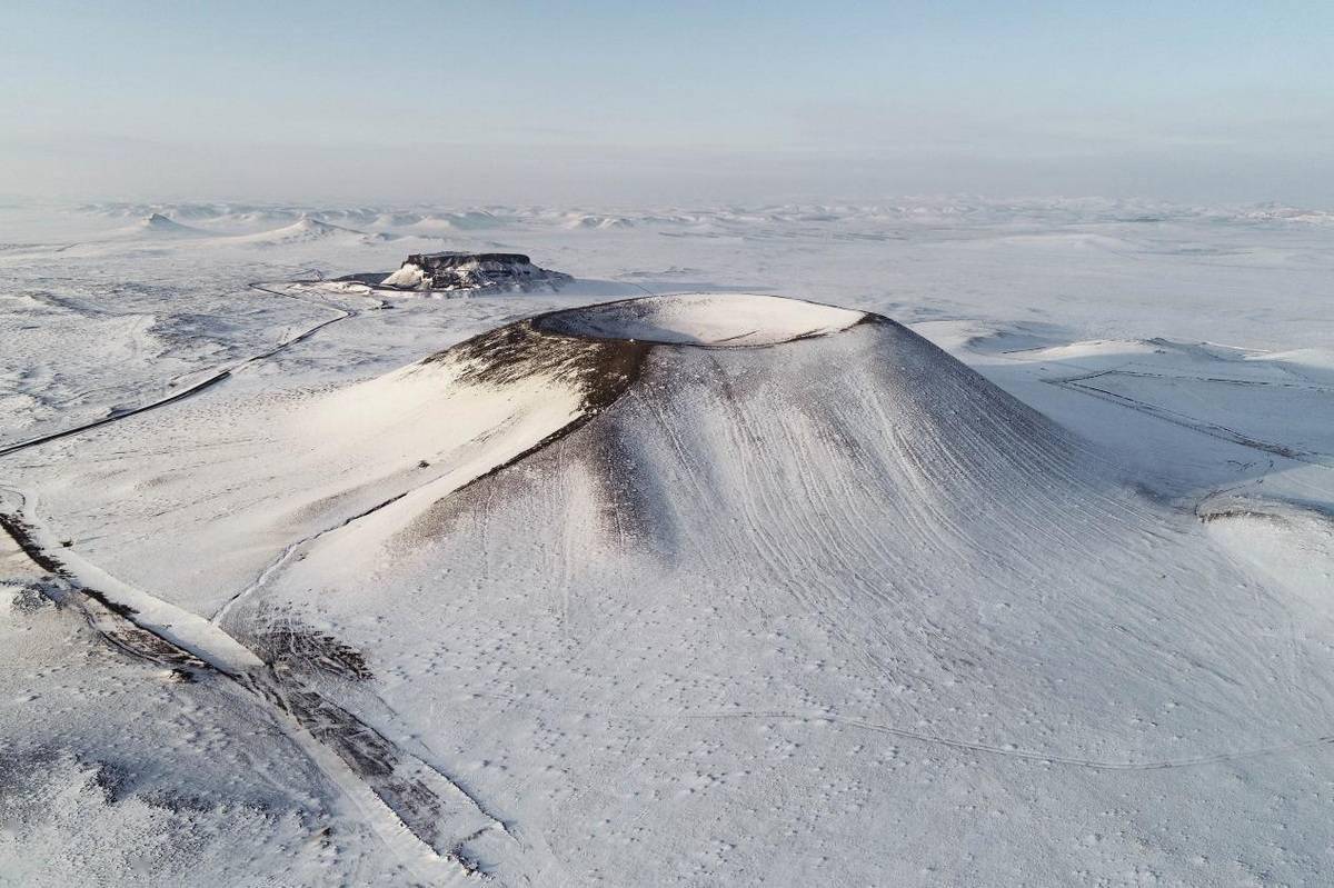 滑雪场|火山遇冰雪，青城披银装