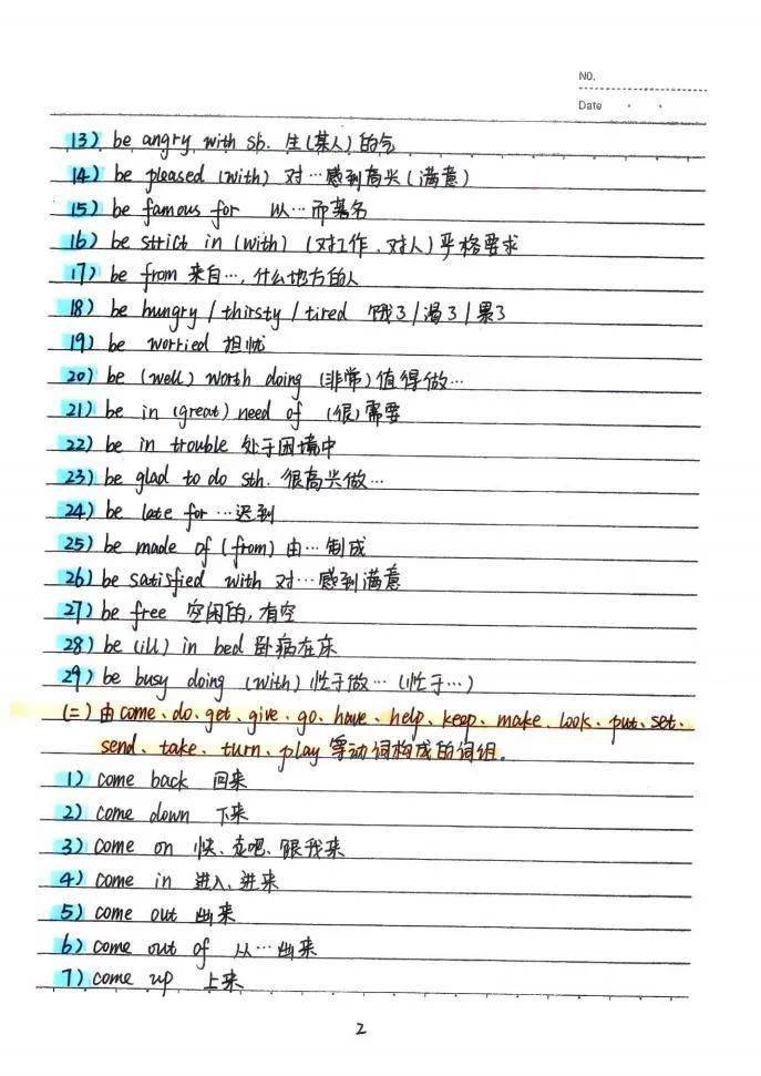 中考状元英语手写笔记初中英语词汇归纳整理建议收藏