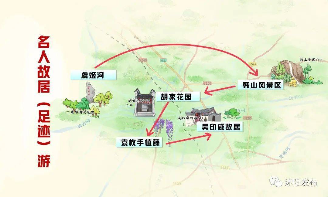 虞姬沟→韩山风景区→胡家花园→袁枚手植藤→吴印咸故居线路七 名人