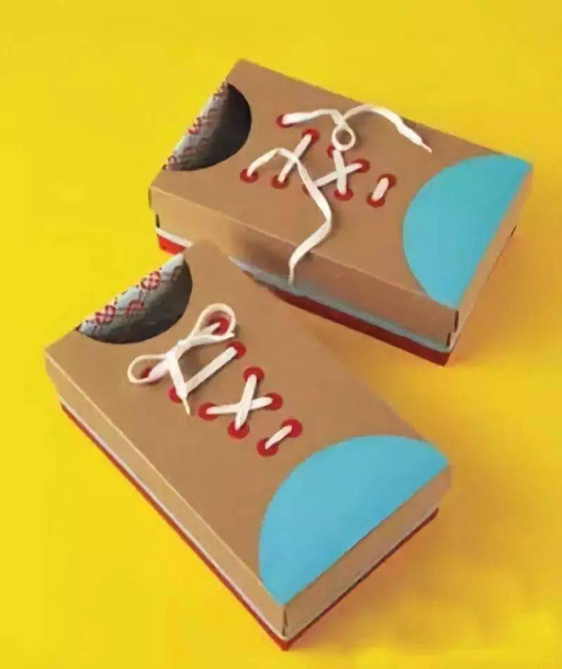 手工环创废鞋盒回收新玩法高大上装饰绝对吸睛