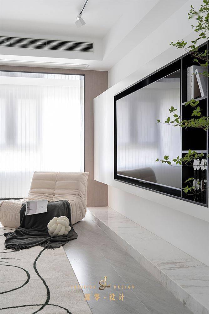弧形电视墙,收纳充足,气质拿捏,细节精致_合肥