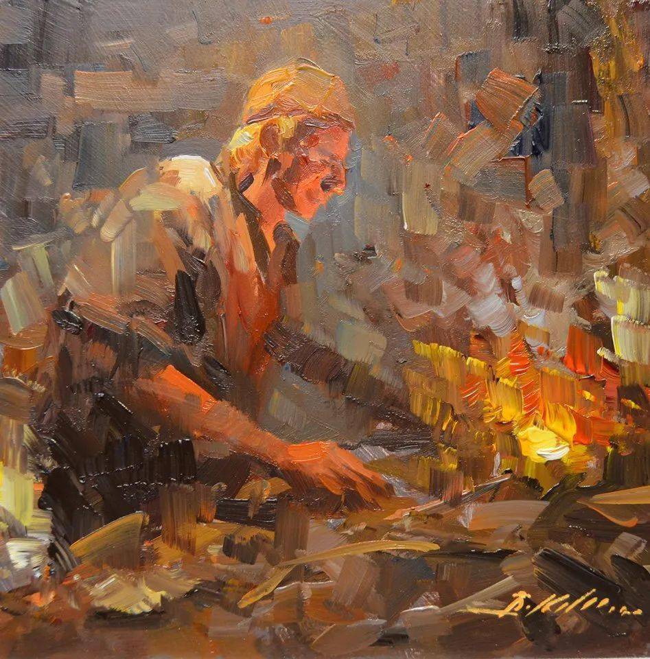 土耳其画家布伦特基尔奇粗狂色斑油画作品欣赏