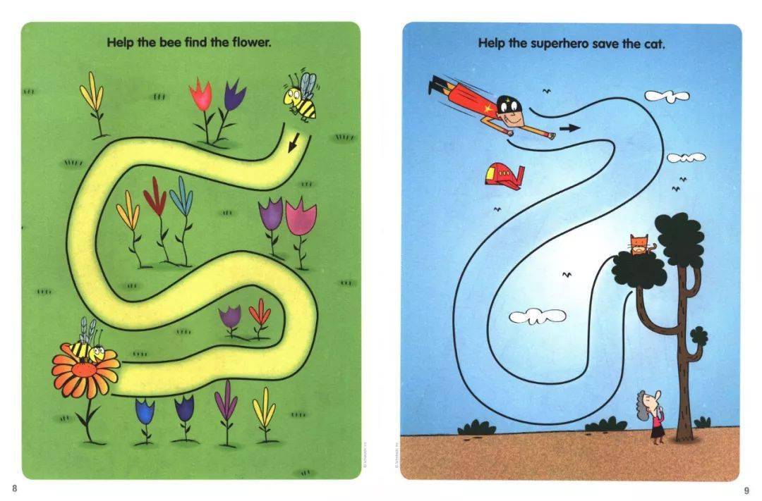 每个迷宫任务都带有简单的"剧情",比如帮助小蜜蜂找到花,帮助超人救下