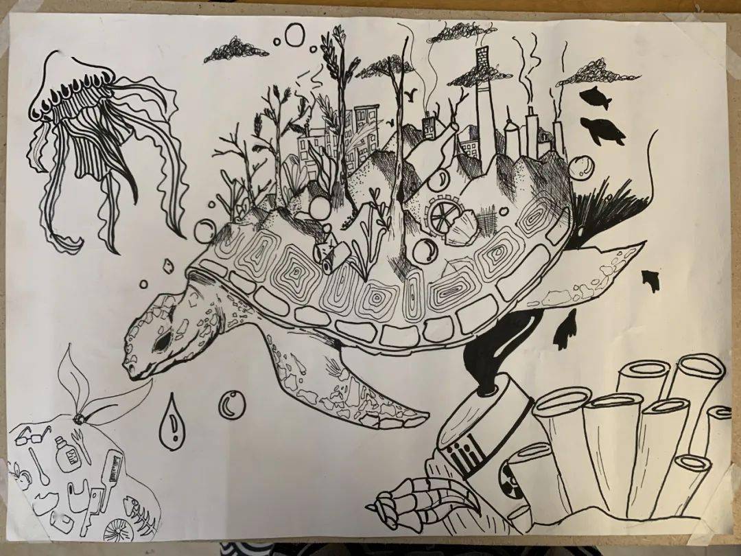 作品:海洋中的工业污染68.