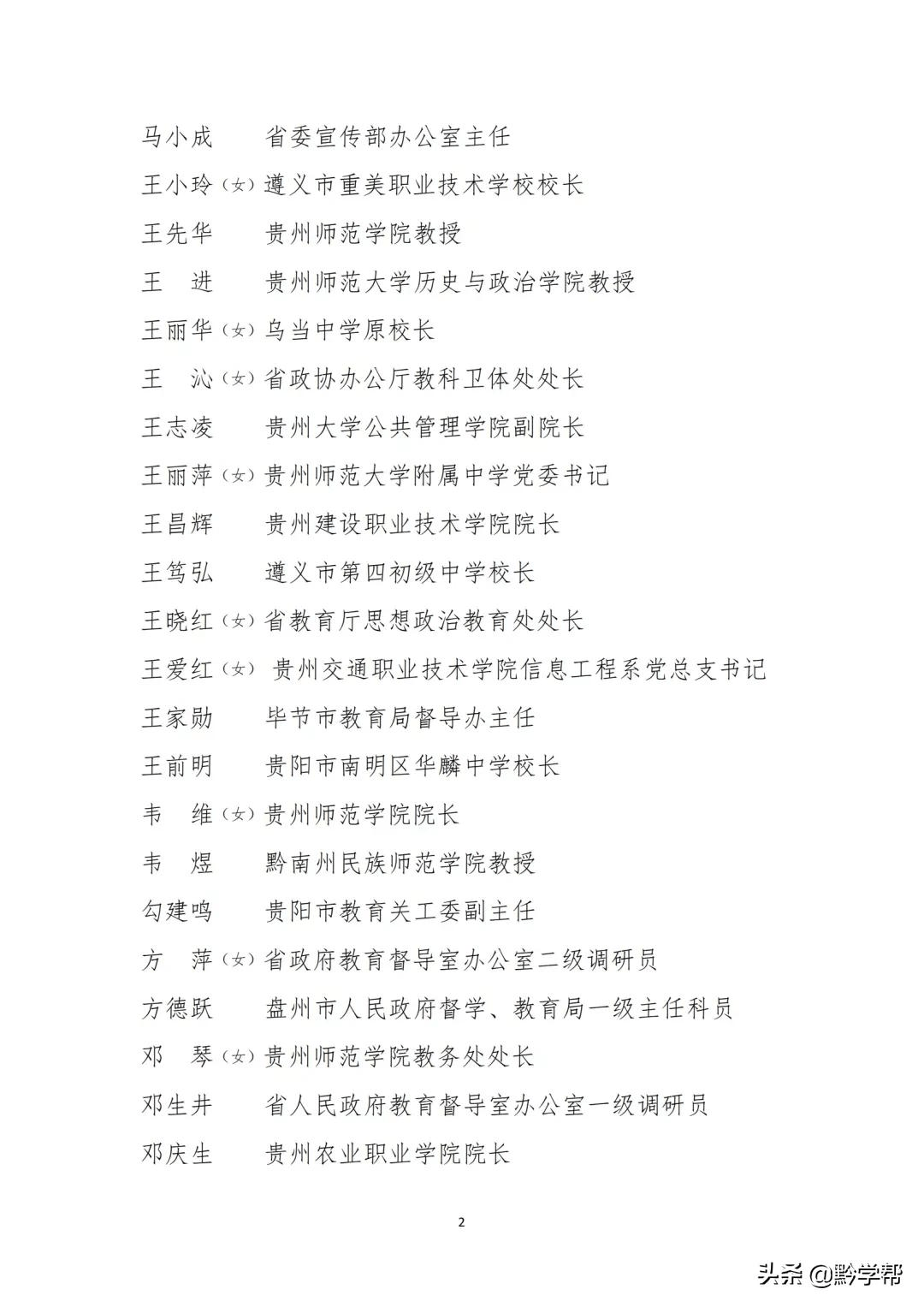 最新第七届贵州省人民政府督学名单正在公示