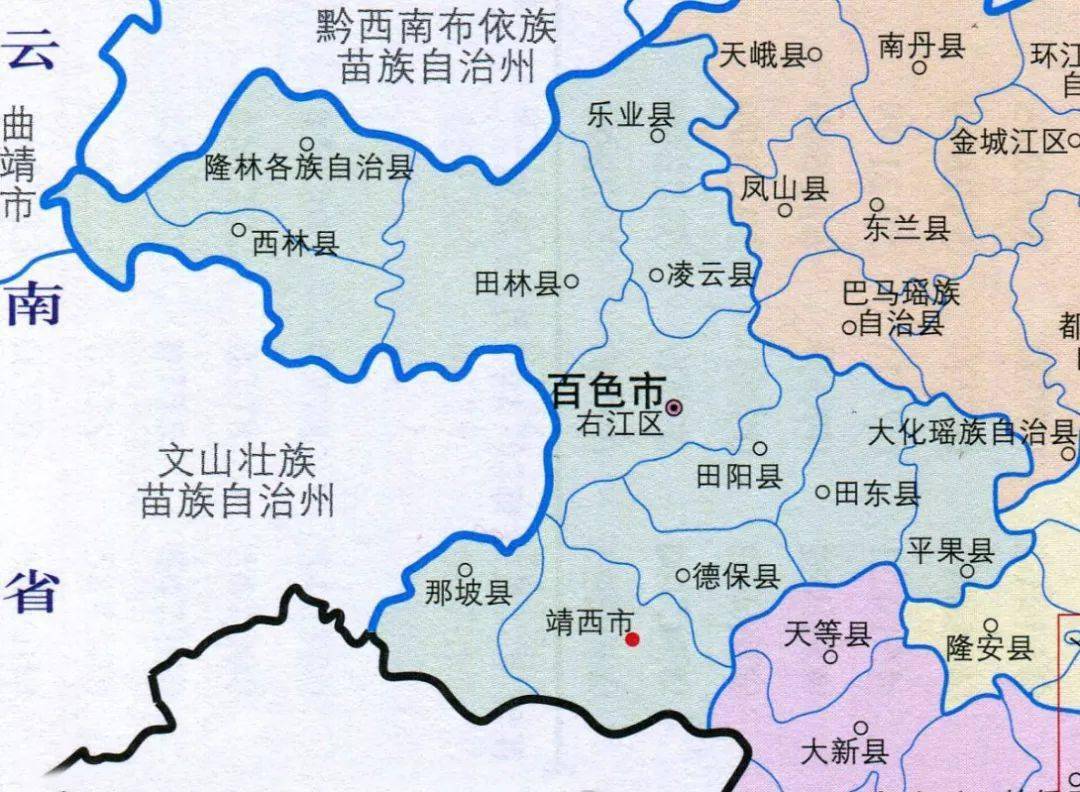 广西百色区域分布图图片