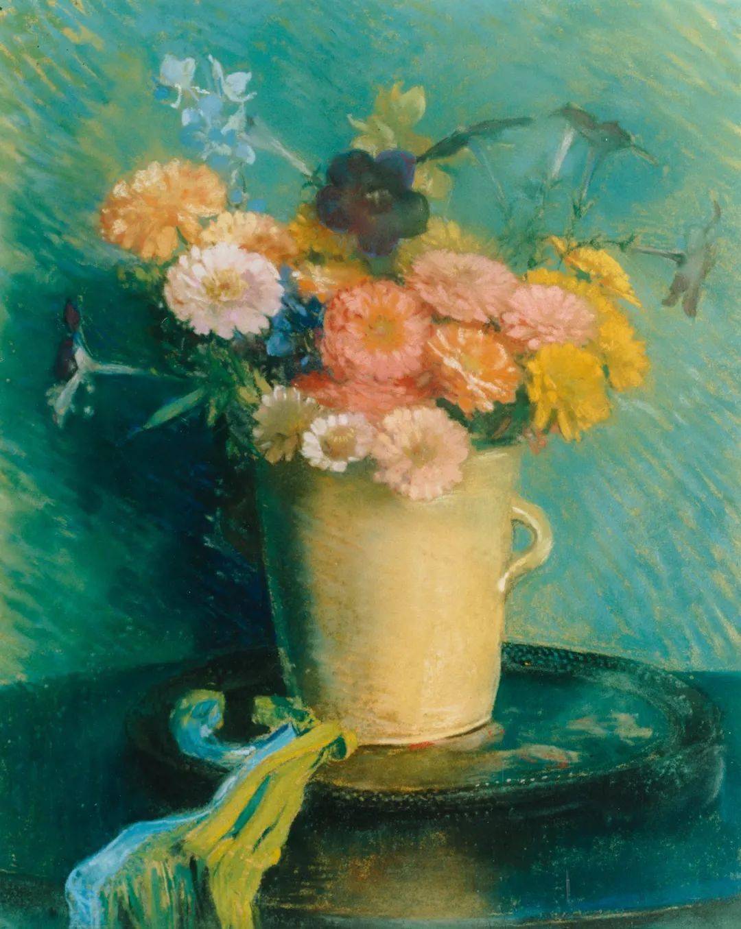 色彩生动的粉彩与水彩花卉,太美了