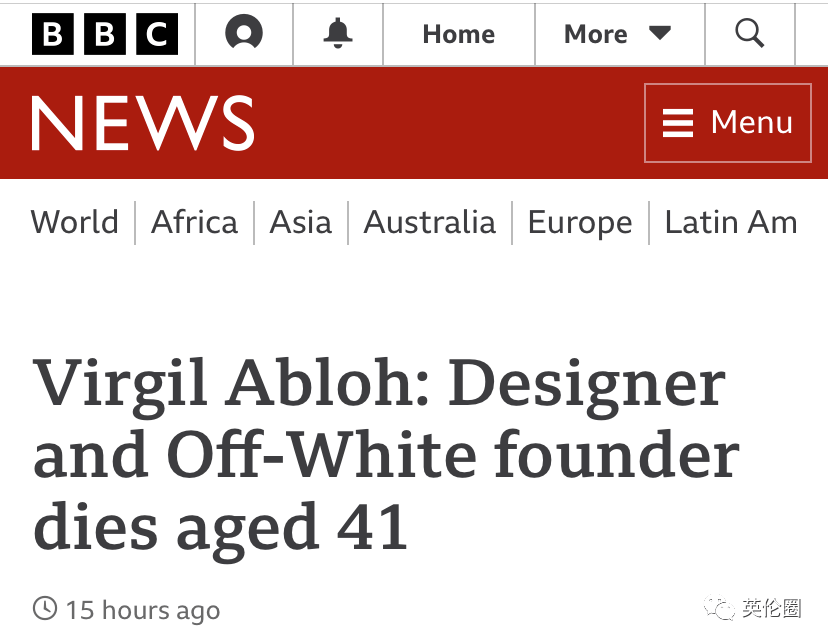 Virgil Abloh: Designer and Off-White founder dies aged 41 - BBC News