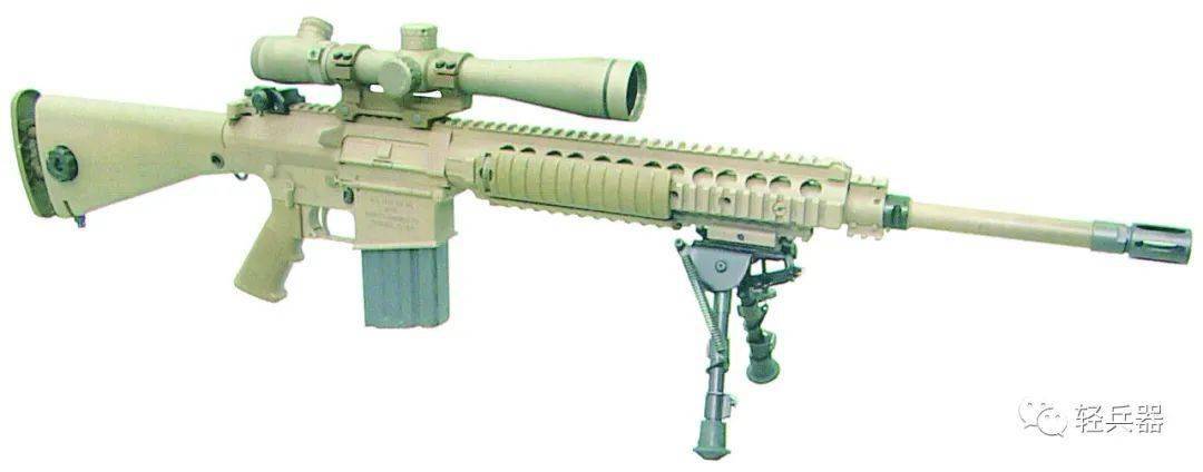 mk11 mod 0半自动狙击步枪及其配用的消声器mk11外观与sr25相似,但