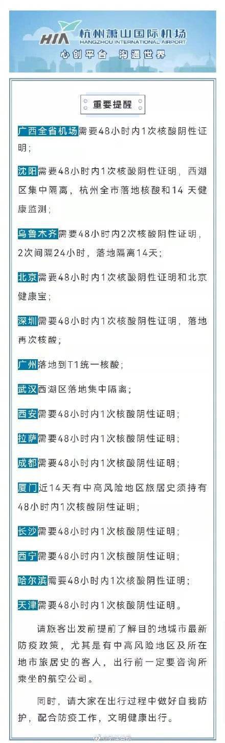 小时|杭州近期去这些地方须提供48小时核酸证明