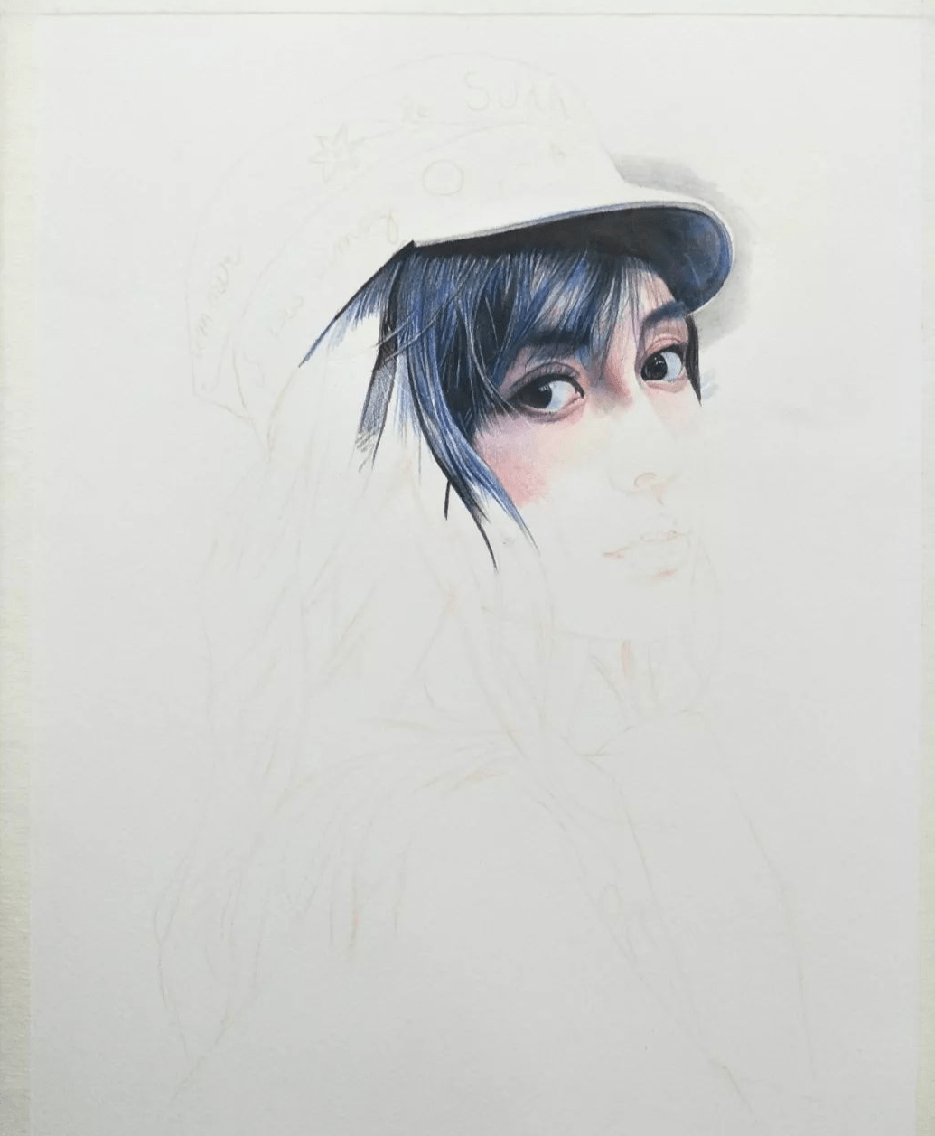 angelababy . 彩铅画步骤!_版权_柏嘉_水溶性