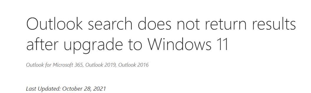 Search|微软承认 Win11 下 Outlook 搜索邮件卡死问题（附临时解决方法）