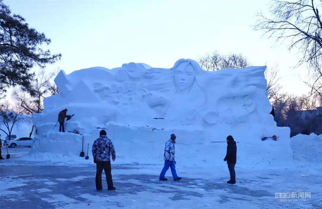 雪雕美景搶先看_堆雪_哈爾濱_玉山