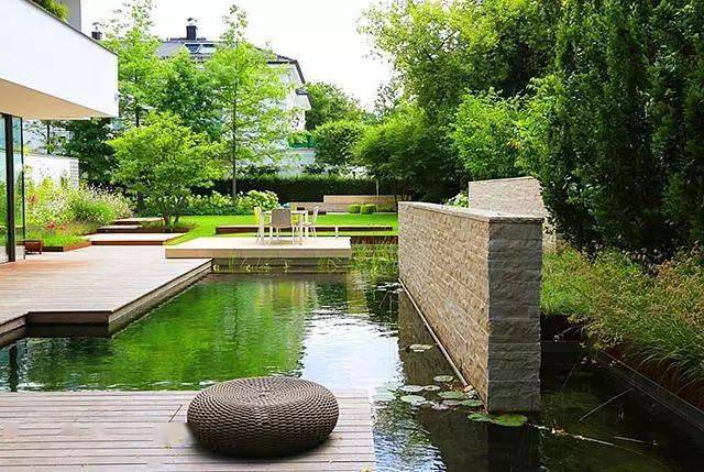 精选| 32个别墅花园养鱼池设计方案_庭院_水池_方小池