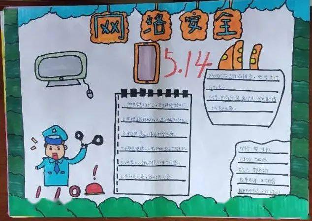 网络安全为人民网络安全靠人民少年儿童手抄报大赛作品