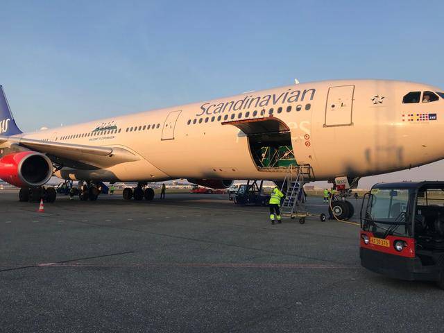 然后搭乘北欧航空空客 340 飞往他们位于丹麦的新家