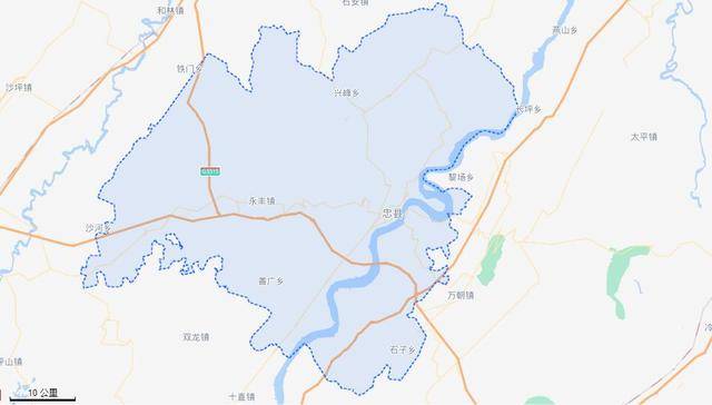 重庆忠县地图位置图片