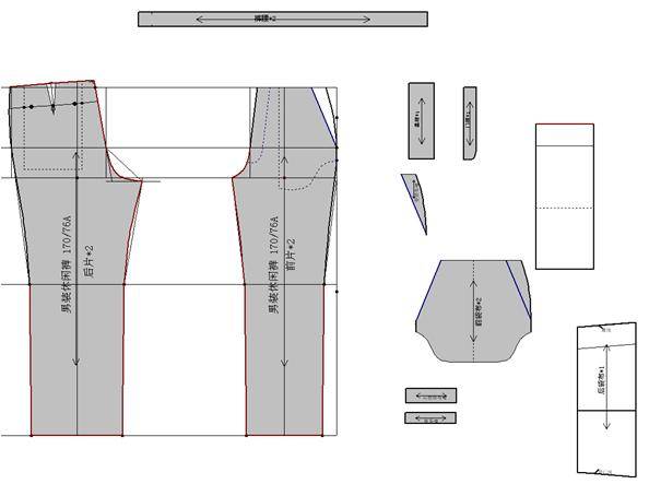 初学纸样必读裤装原型款式变化男装休闲裤