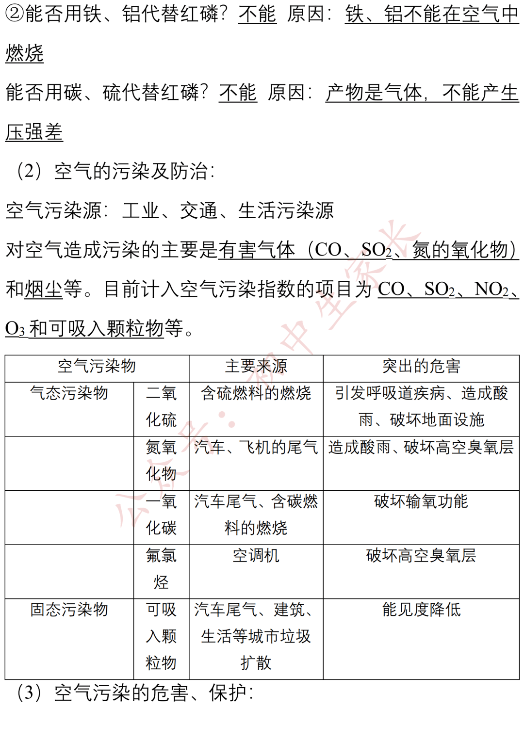 上册|九年级化学上册期末知识提纲，孩子背熟轻松应对期末考！