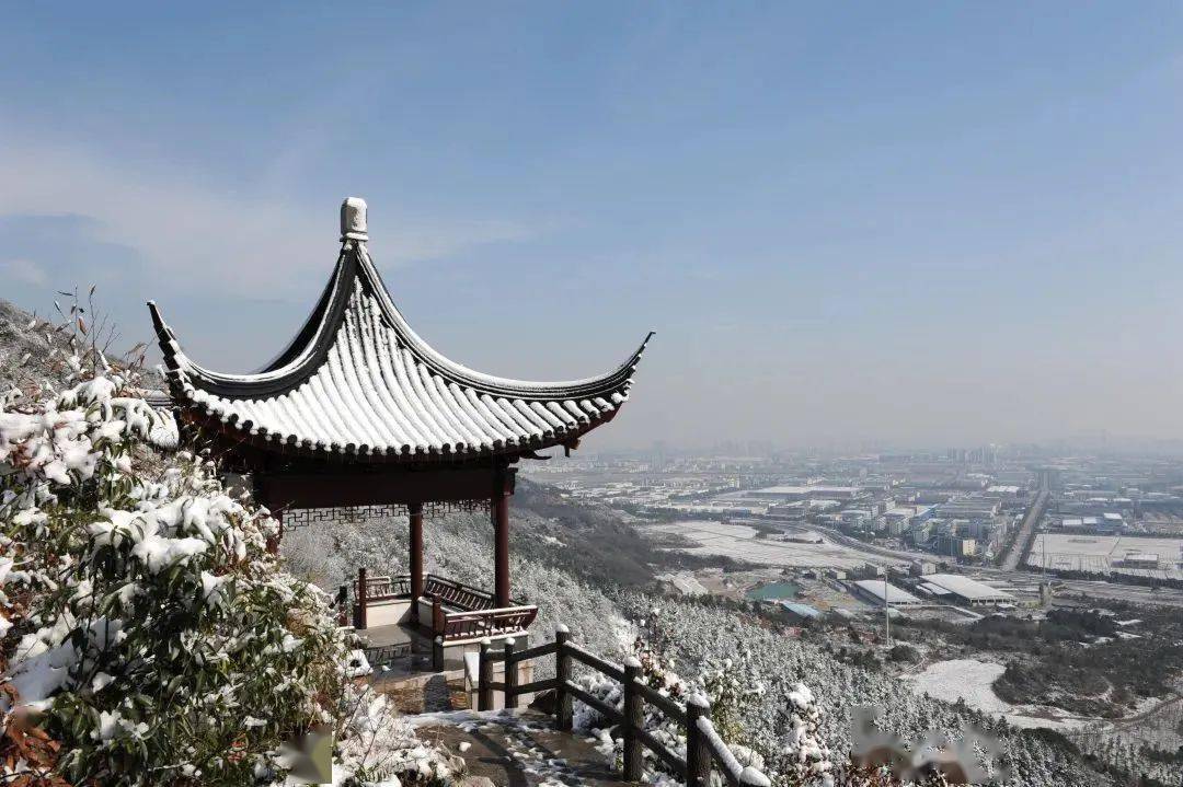 苏州大阳山雪景图片