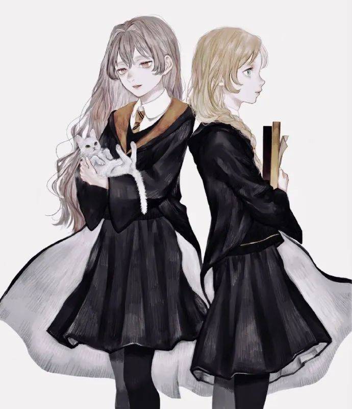 霍格沃茨魔法少女插画快来给你学院的小姐姐打call