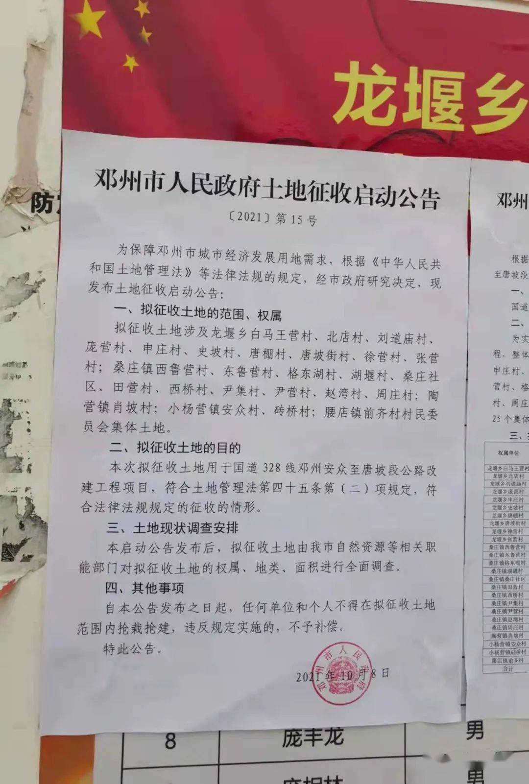 邓州又一条国道开始修建了已启动土地征收