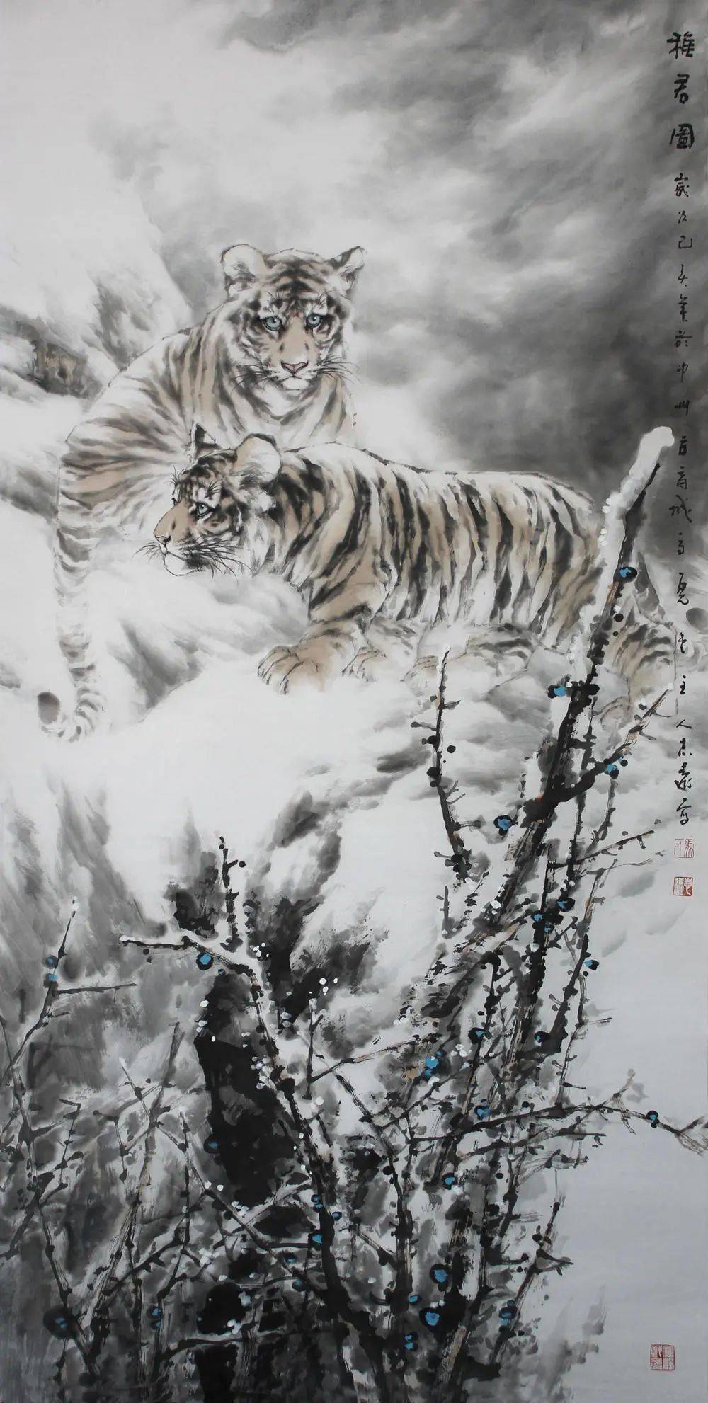 他画的虎一笔一笔精雕细琢
