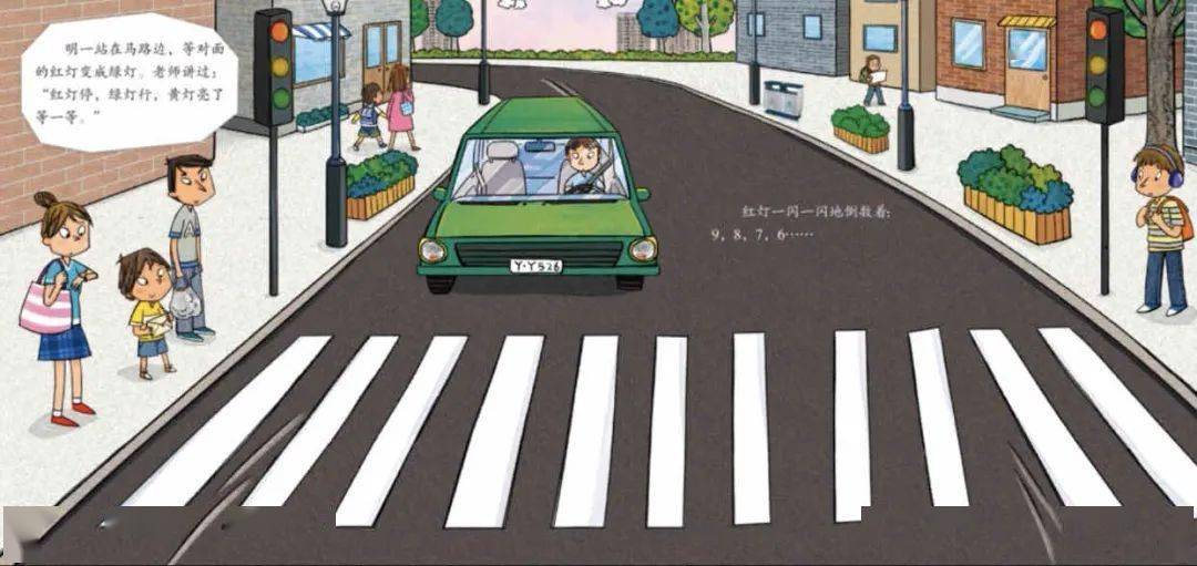 绘本故事丨每个孩子必须知道的交通安全常识_小狗_斑马线_小美