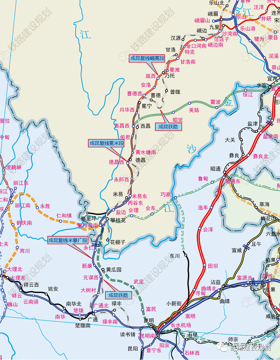 成昆高铁最终线路图图片