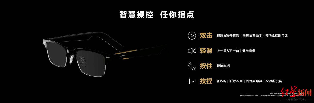 华为|华为发布首款鸿蒙智能眼镜 语音提醒放松颈椎