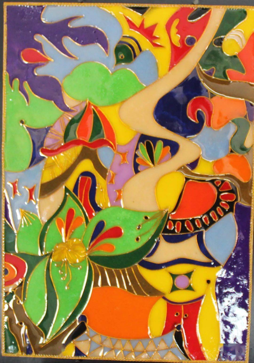 解店一中举行景泰蓝掐丝画展