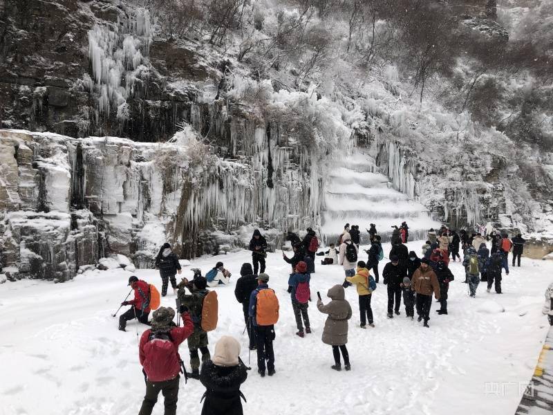 非法|河南云台山雪景冰瀑“同框” 上线冬季限定美景