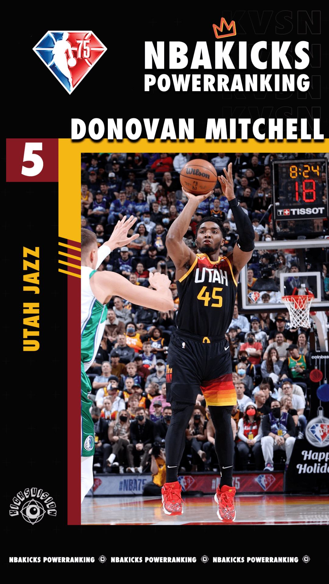 Donovan Mitchell Poster by Rocky Widner 