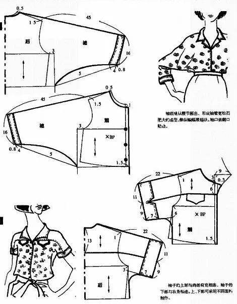 衣袖 44款服装衣袖裁剪图合集！（你想要的袖子都有）