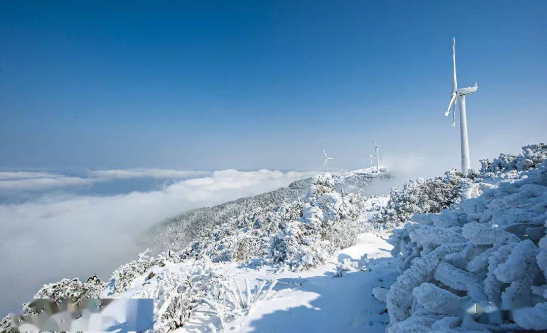 临海羊岩山雪景图片