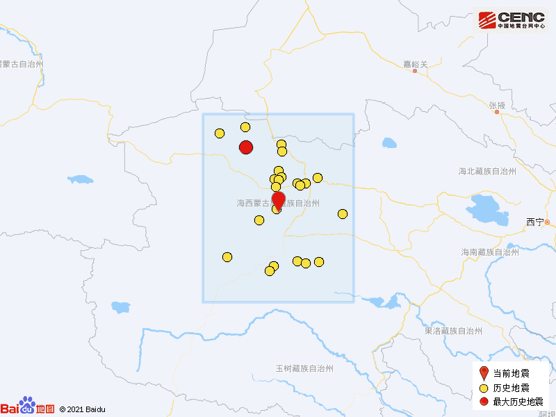 青海海西州格爾木市發生49級地震