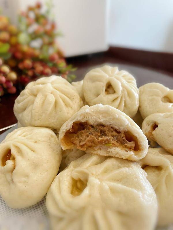 一学就会快手菜#手工鲜肉包|汁多暄软大肉包_包子_肉馅_冷冻