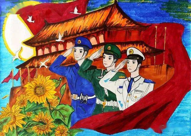 中国精神绘画作品简单图片