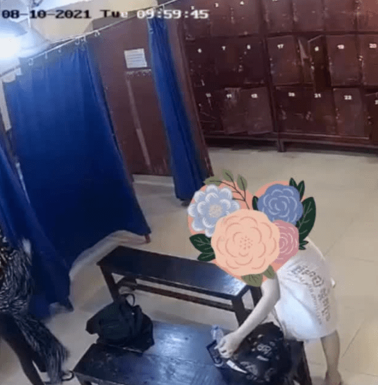 近日一家位于金边桑园区朱德奔分区464号路的健身房女更衣室中的监控