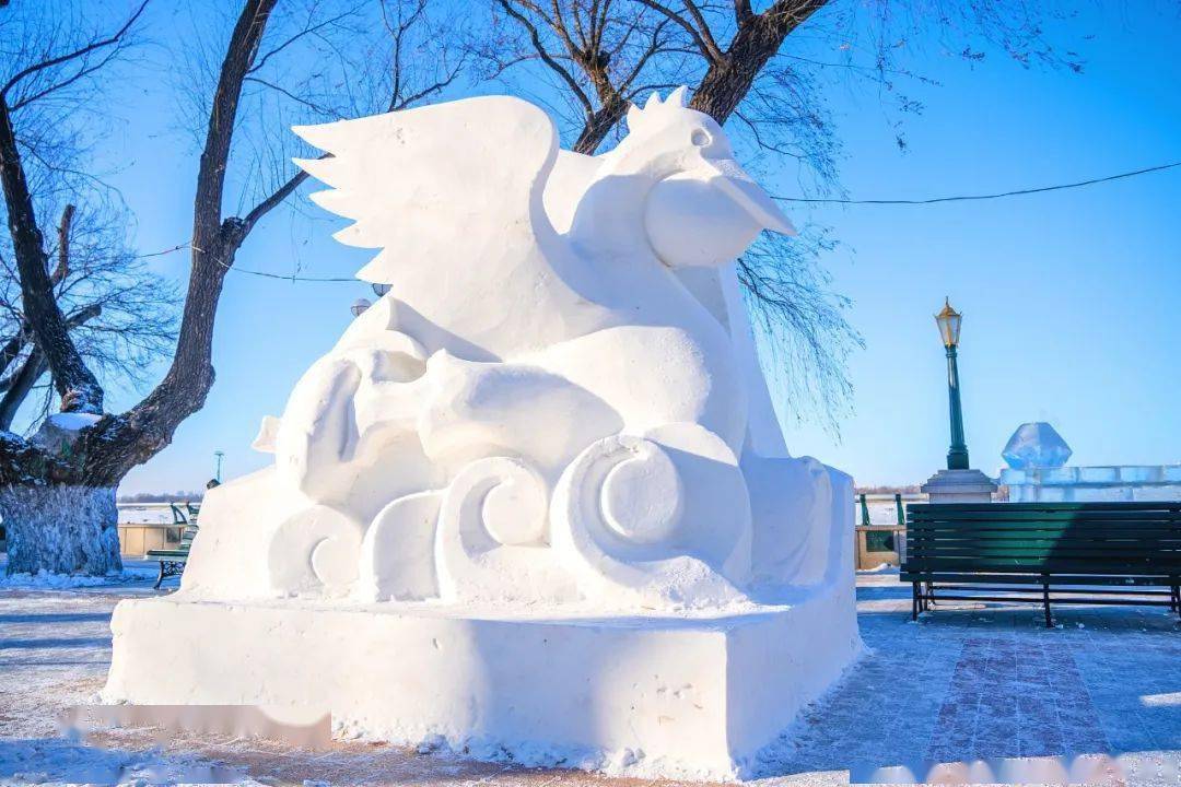 卡通老虎雪雕图片